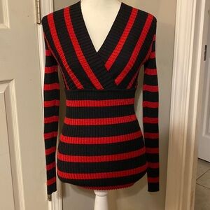 Very pretty sparkly red & white sweater by International Concepts. Size Large